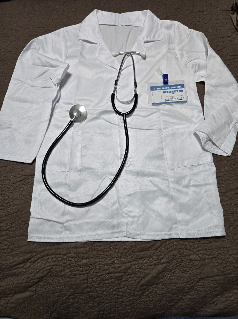 Kids Halloween Deluxe Doctor Costume with Kid Stethoscope, surgeon, vet, Size M